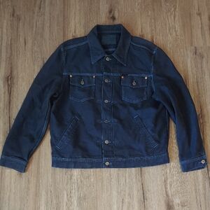 Vintage Guess Men's Dark Indigo Denim Jacket
